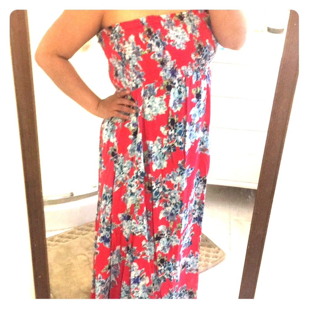 Xhilaration magenta and Blue floral maxi.